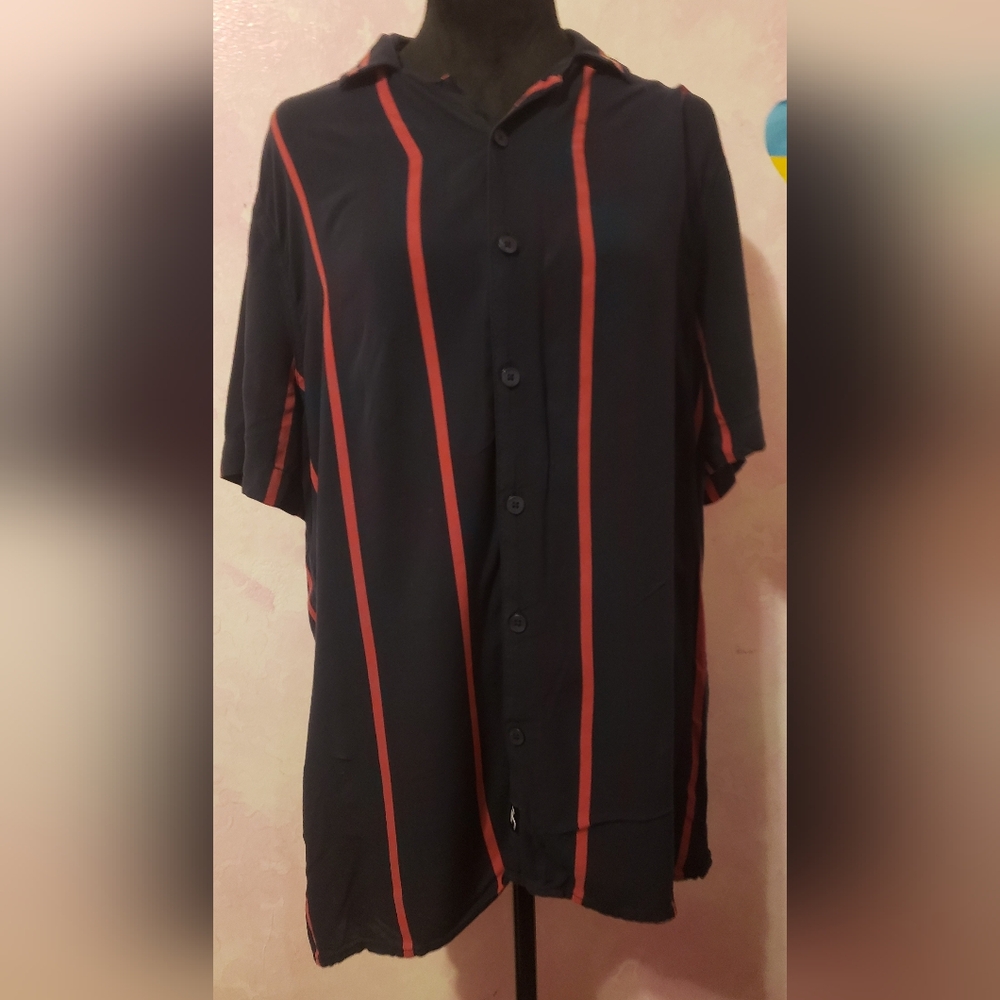 Hollister Black and Red Striped Shirt